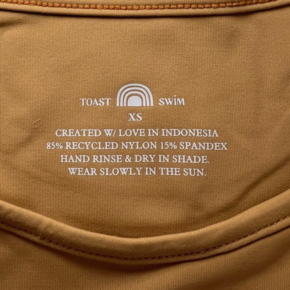 NWT Free People Toast Swim Signature Peek A Boo Top, Beige, size XS, Halter Top - Picture 5 of 12